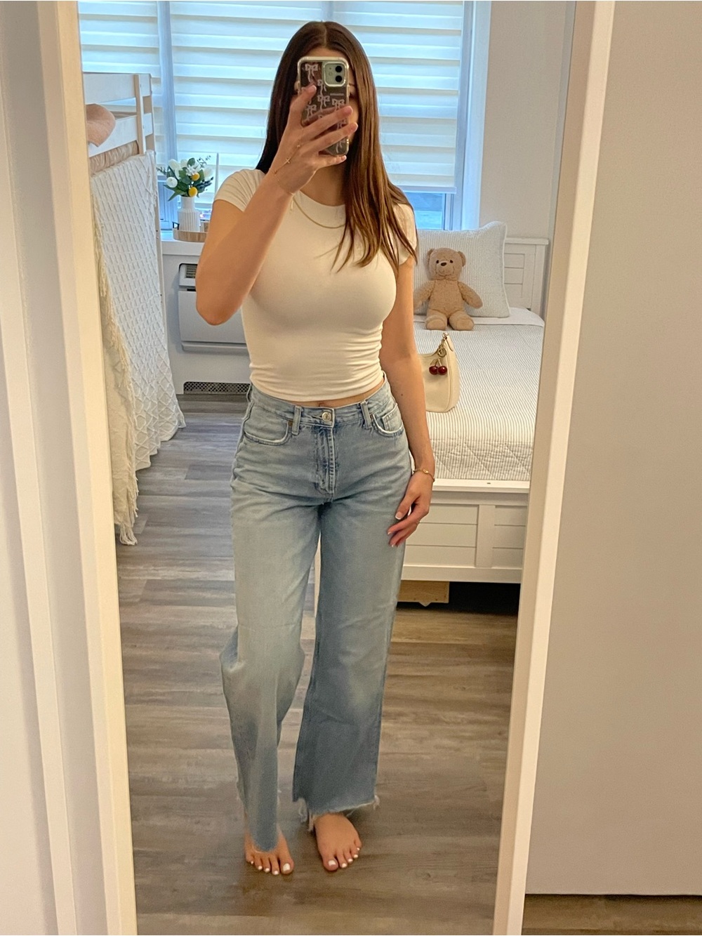 Zara Light Blue Wide-Leg Jeans
